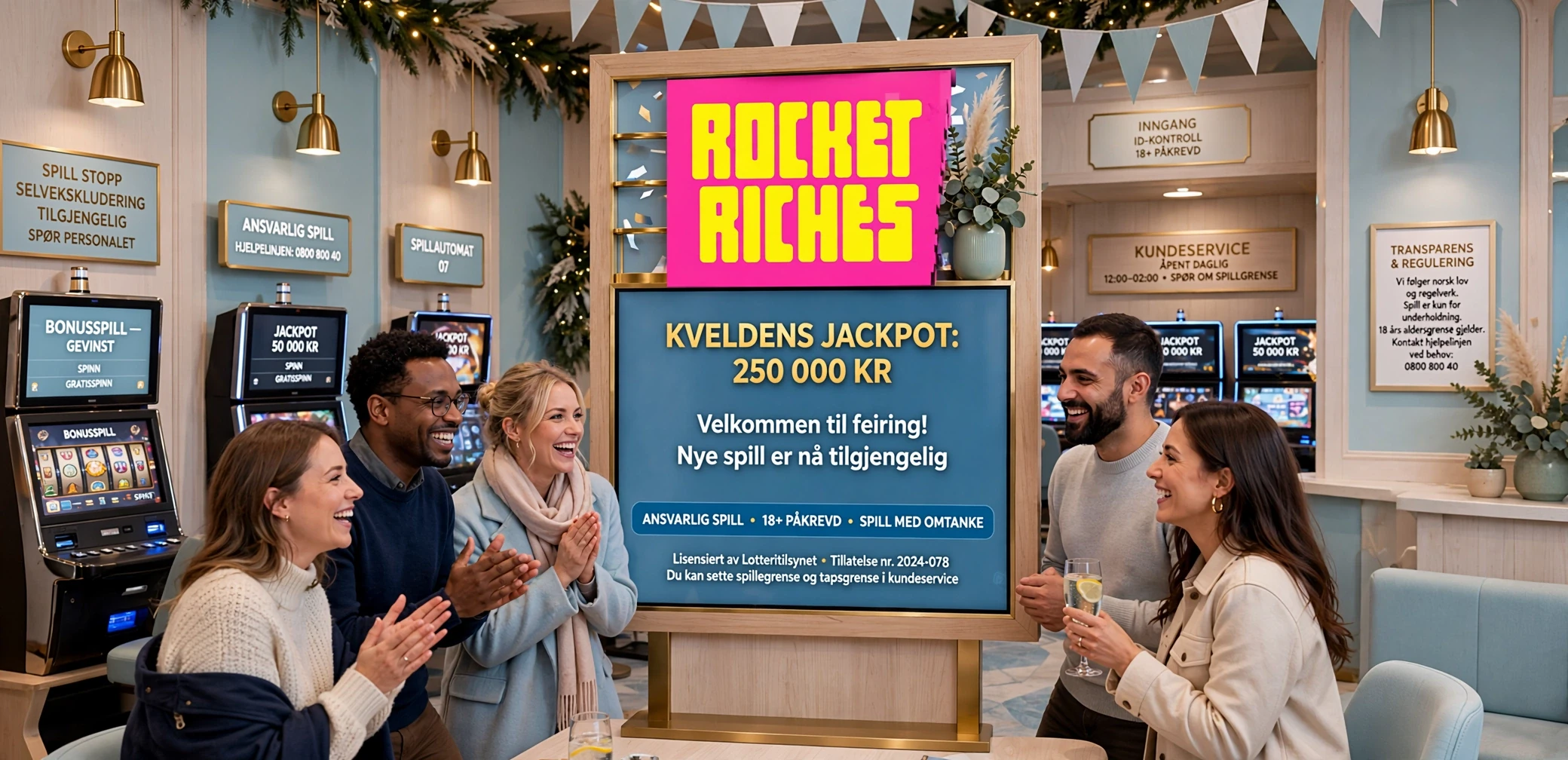 bonus dans les mains de l'homme au casino Rocket Riches Casino CASINO