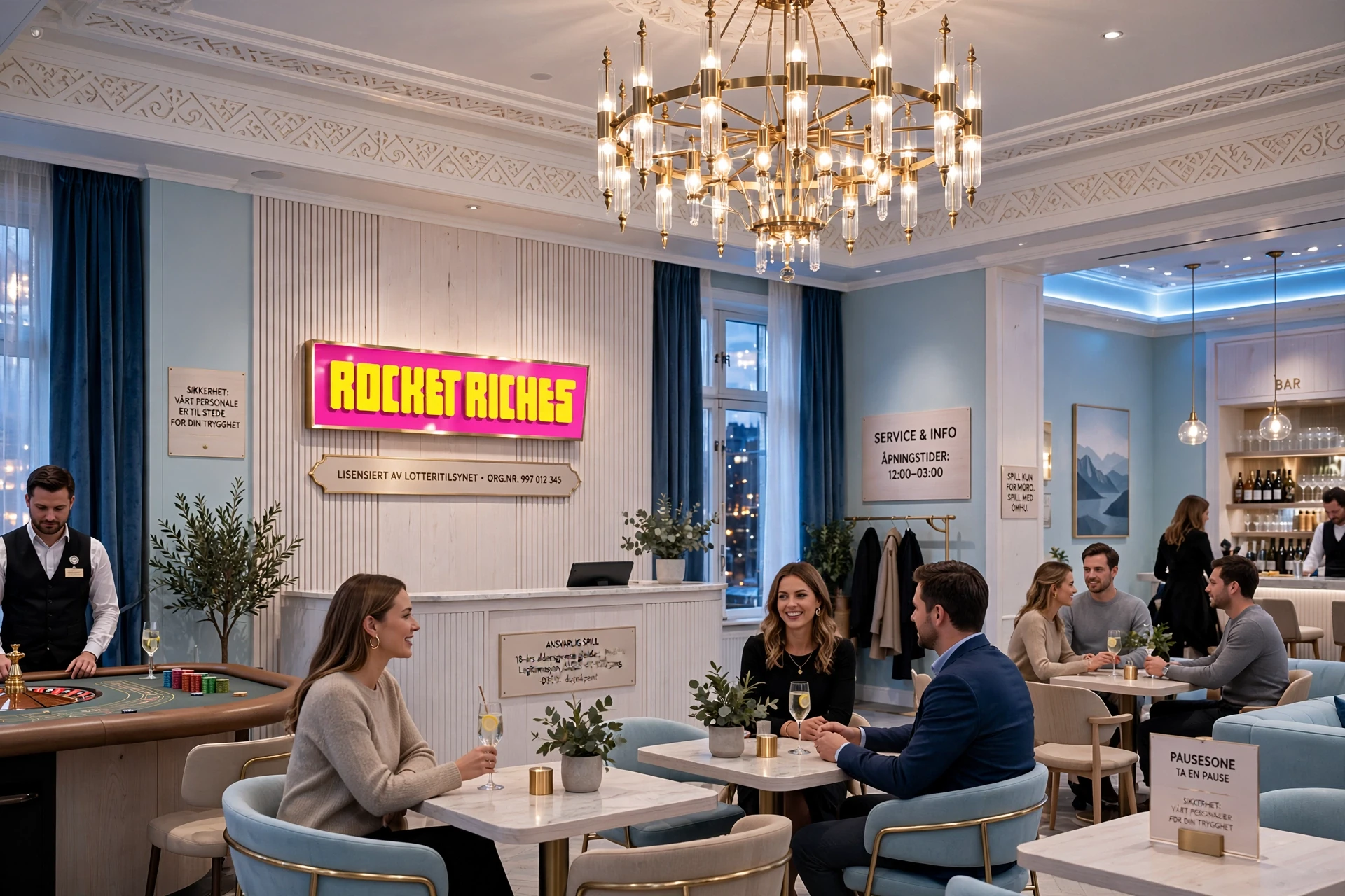 Casinoet og det norske flagget ROCKET RICHES CASINO